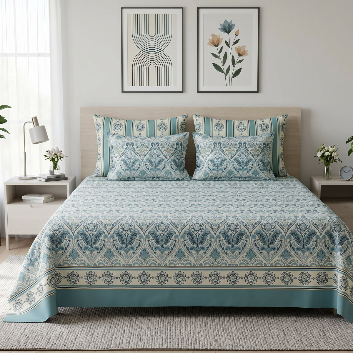 Sea Glass Filigree Bed Sheet Set