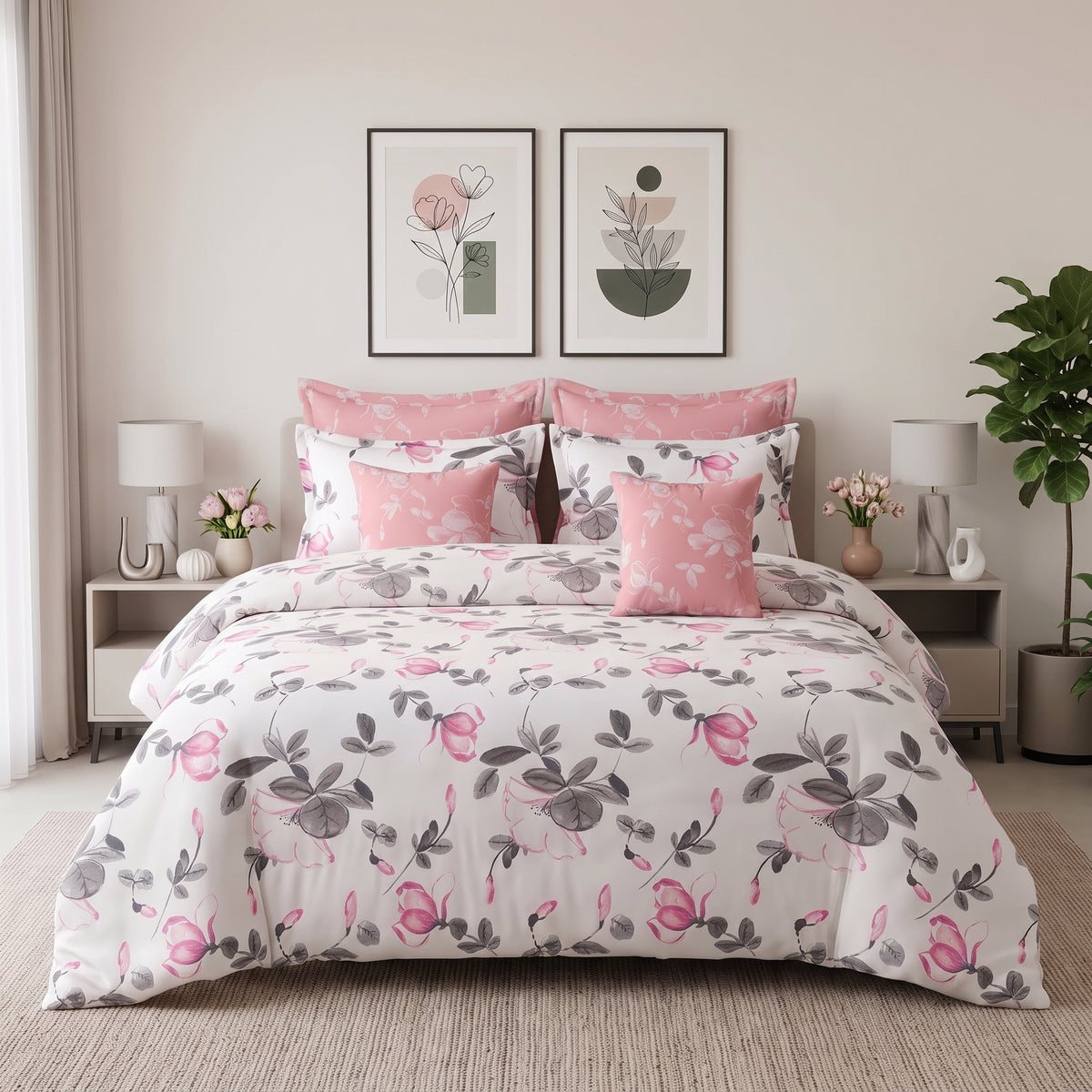 Bloom & Charcoal Comforter Set