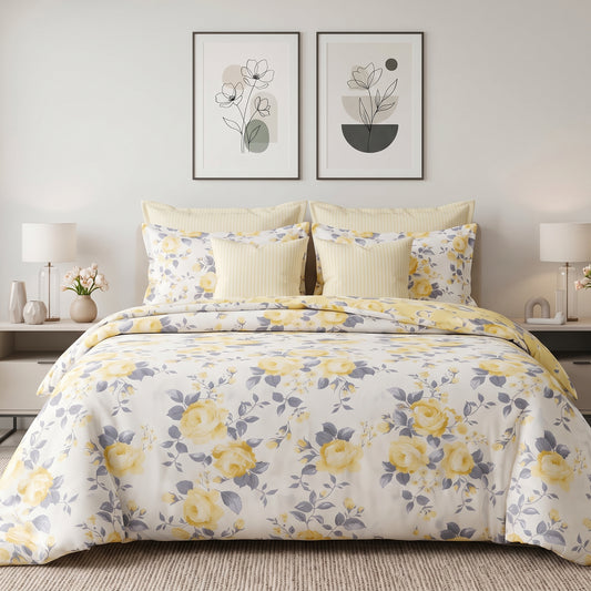 Sunlit Rose Duvet Cover Set