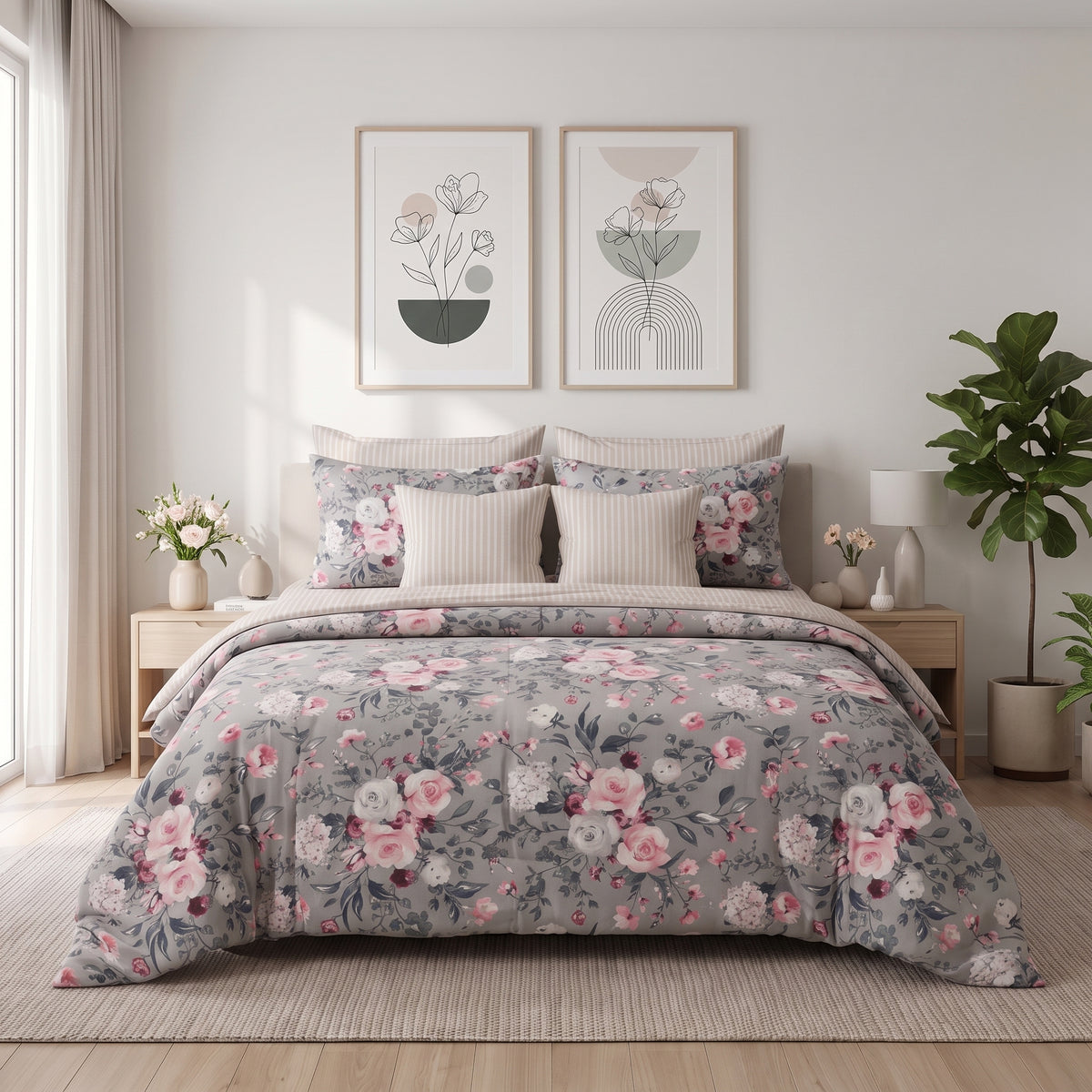 English Cottage Floral Comforter Set