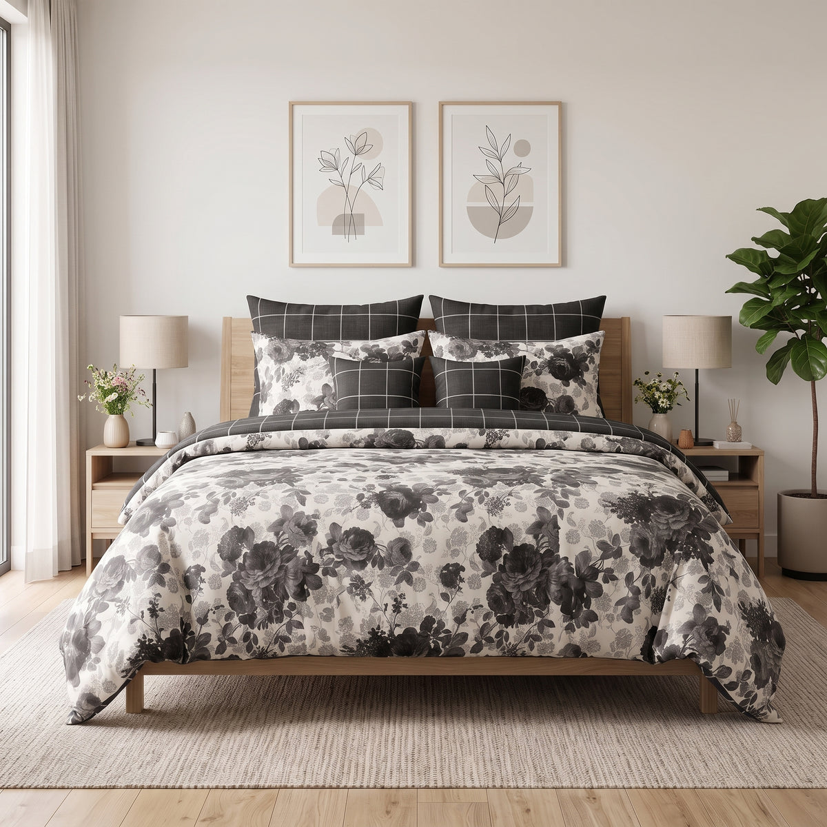 Noir Botanical Comforter Set