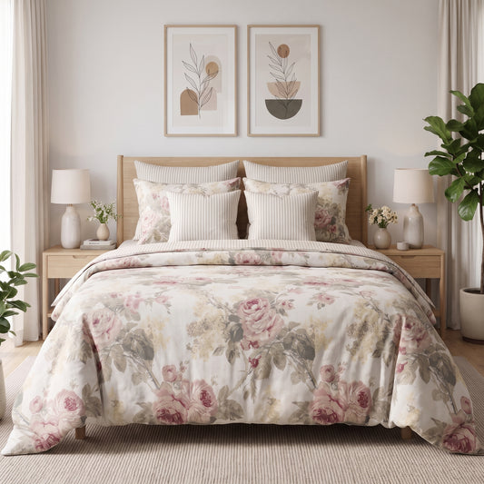 Blush Countryside Rose Duvet Cover Set
