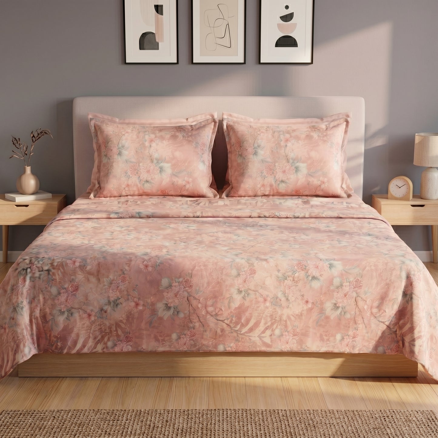 IVS920 Luxury Cotton Satin Bed Sheet Set
