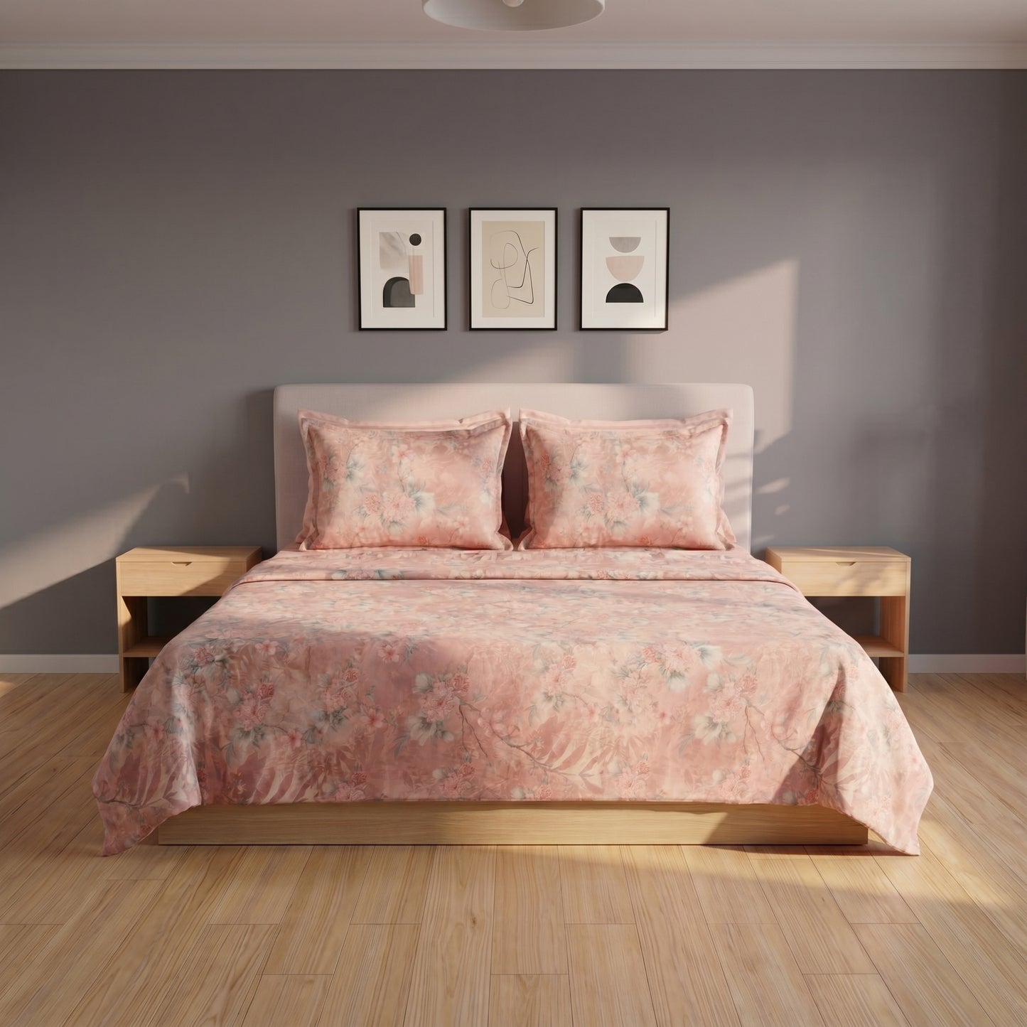IVS920 Luxury Cotton Satin Bed Sheet Set
