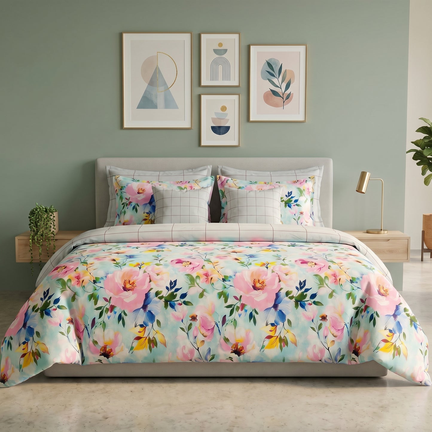 IV932 Cotton Comforter Set - Light Filling