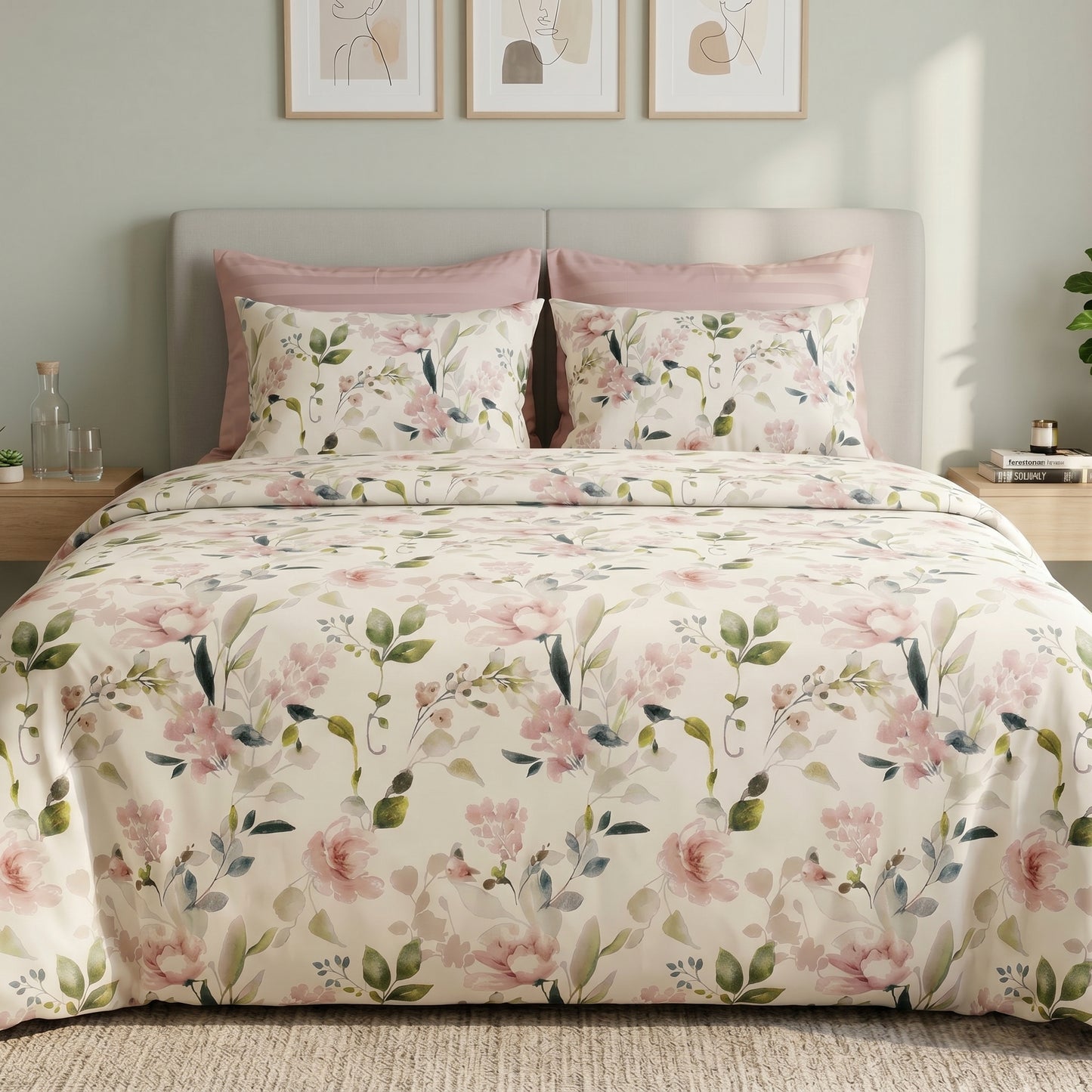 IV921 Luxury Cotton Satin Duvet Cover Set - Without Filling