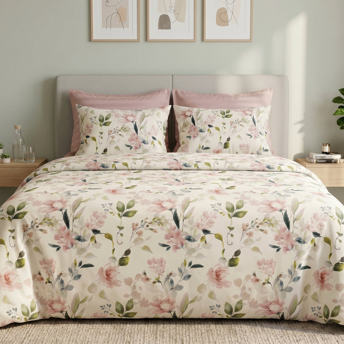 IV921 Luxury Cotton Satin Duvet Cover Set - Without Filling