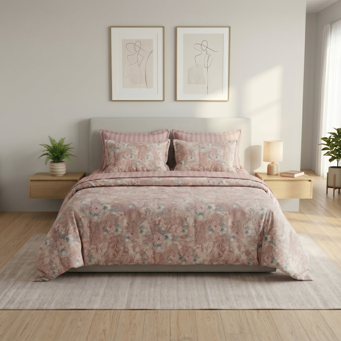 IV920 Luxury Cotton Satin Duvet Cover Set - Without Filling