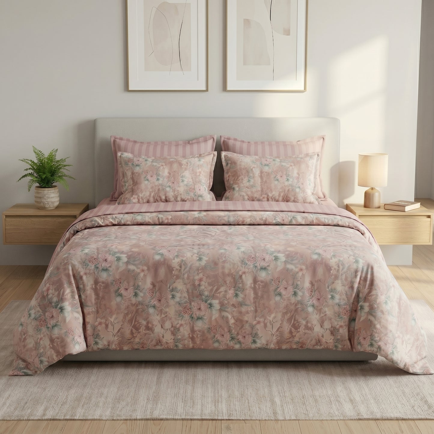 IV920 Luxury Cotton Satin Duvet Cover Set - Without Filling