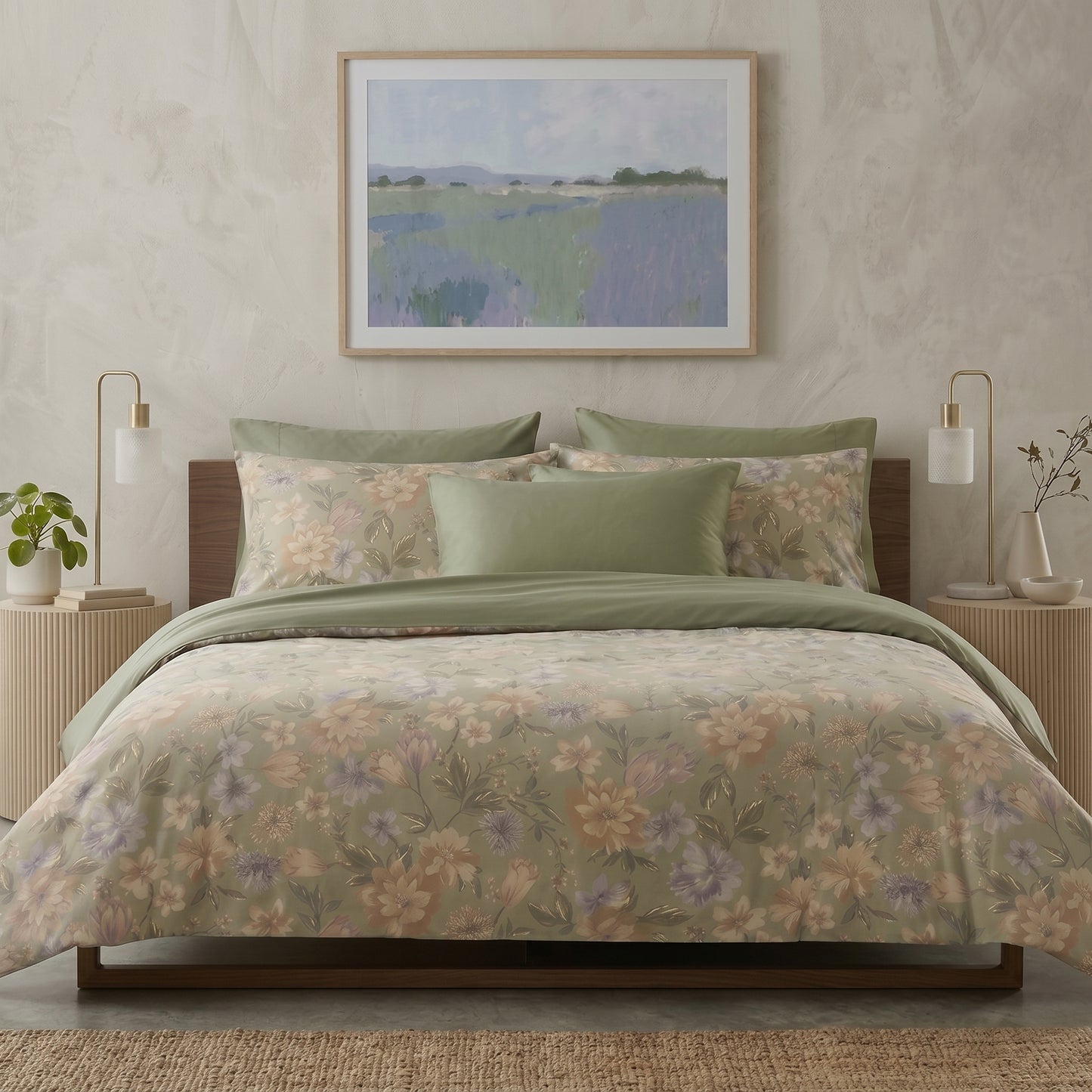IV918 Luxury Cotton Satin Duvet Cover Set - Without Filling