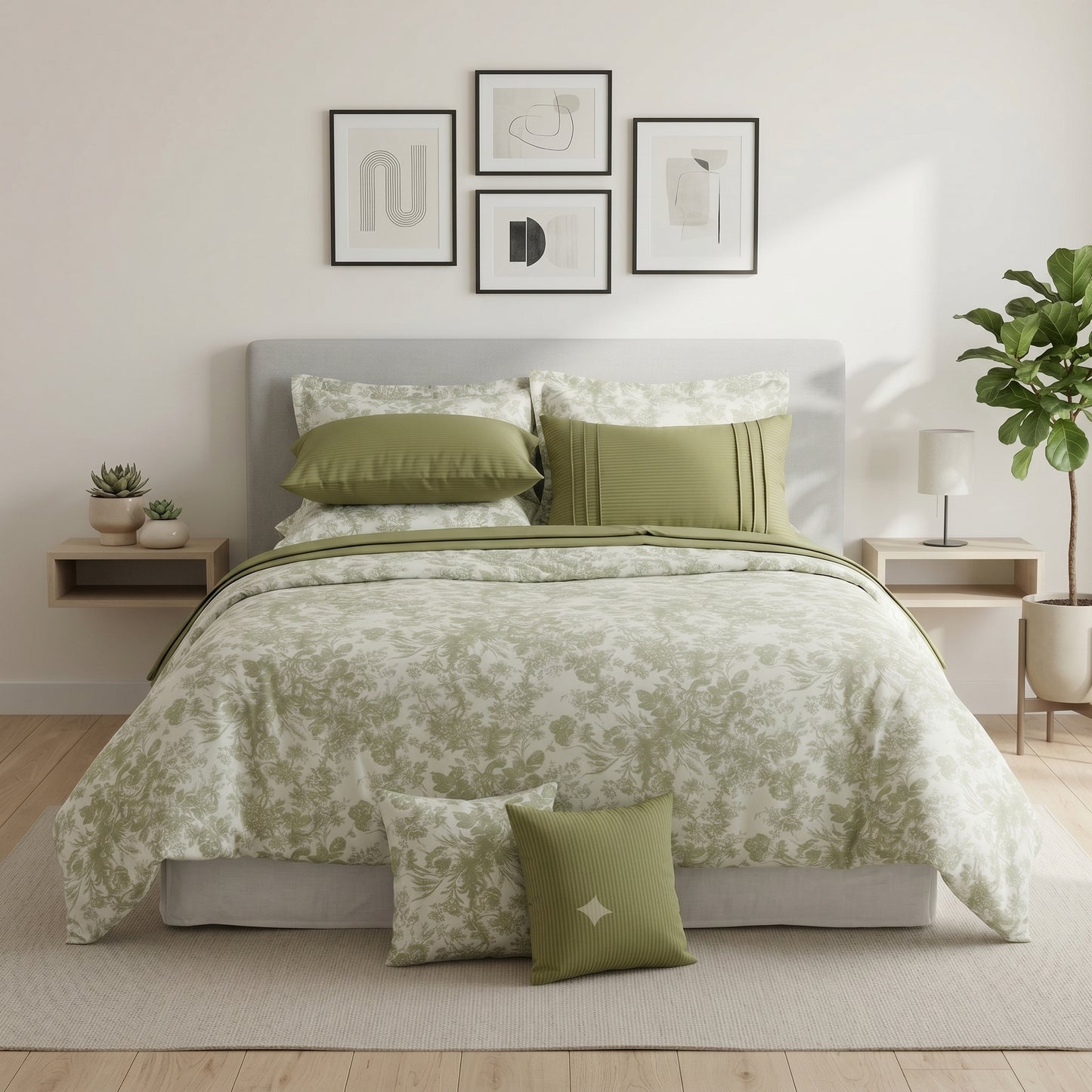 IV916 Luxury Cotton Satin Duvet Cover Set - Without Filling