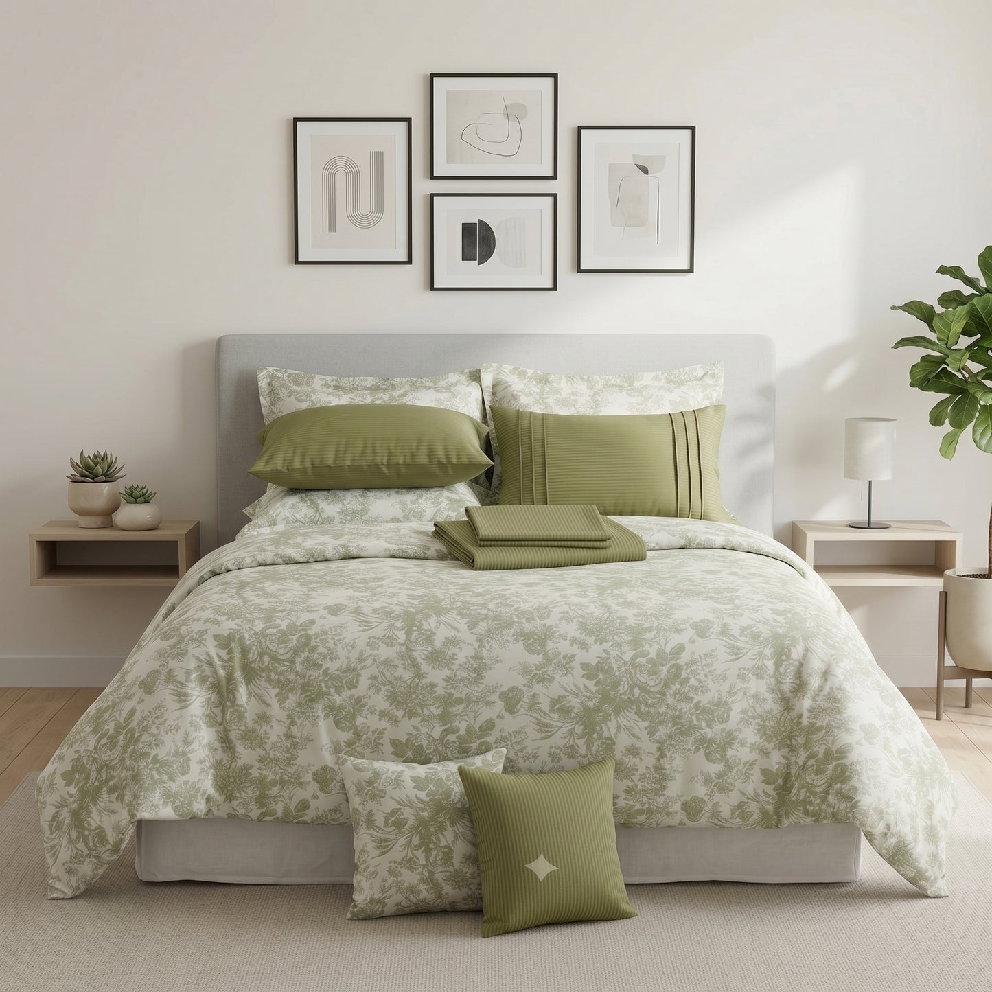 IV916 Luxury Cotton Satin Duvet Cover Set - Without Filling