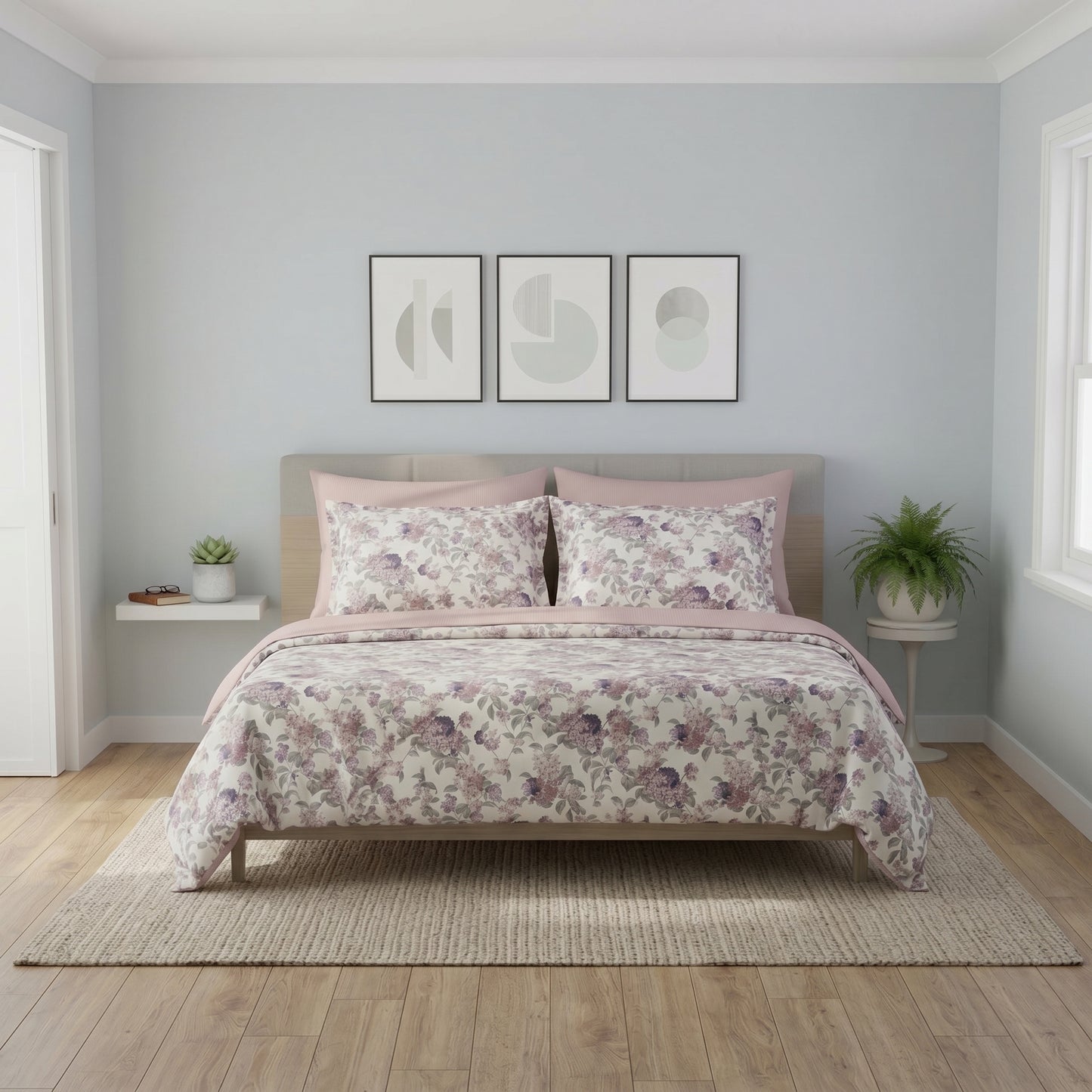 IV904 Luxury Cotton Satin Comforter Set - Light Filling