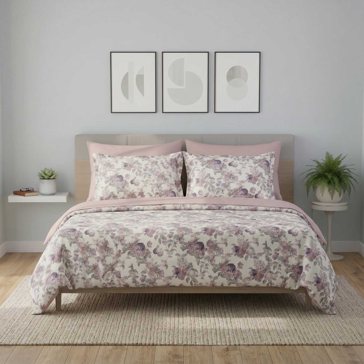 IV904 Luxury Cotton Satin Comforter Set - Light Filling