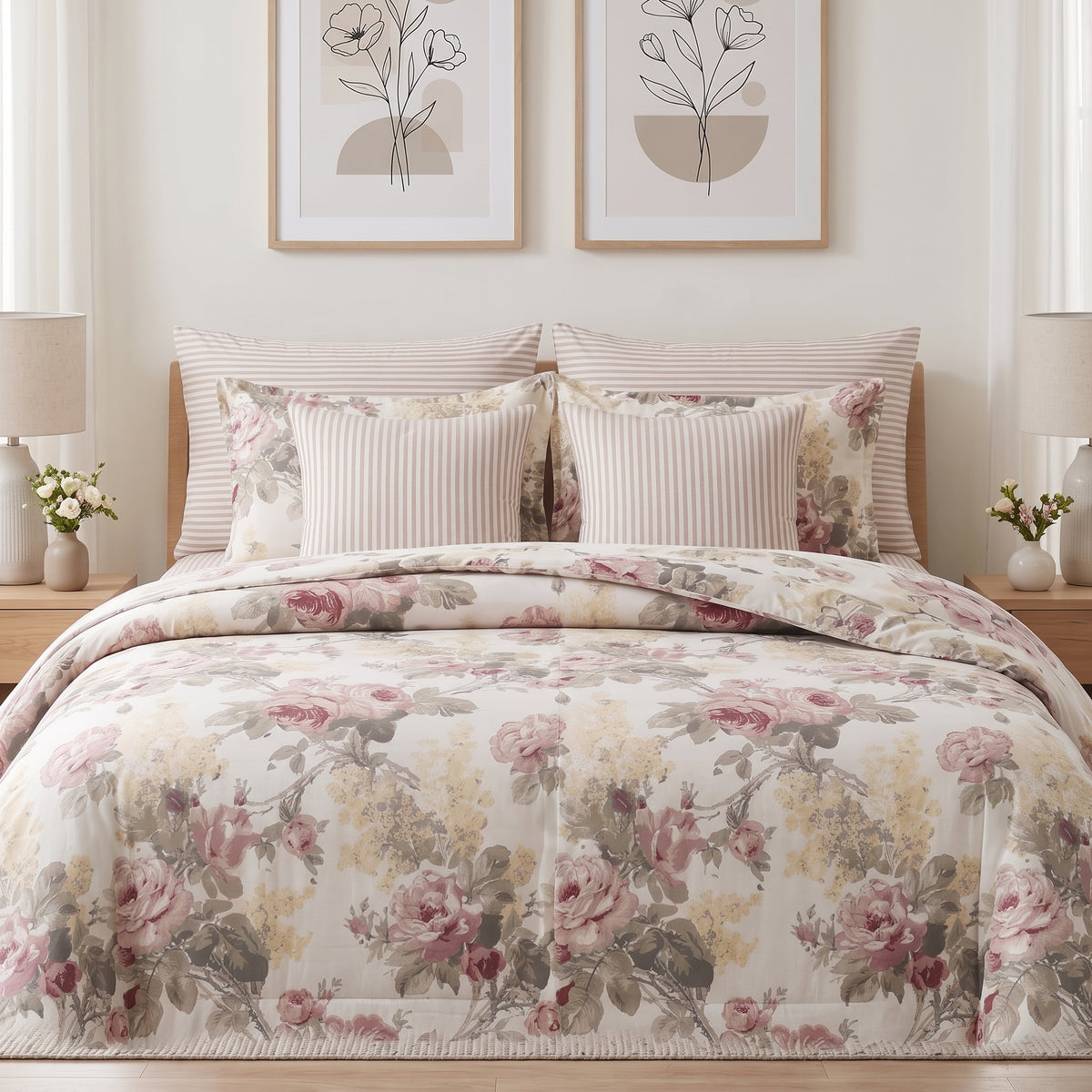 Blush Countryside Rose Comforter Set