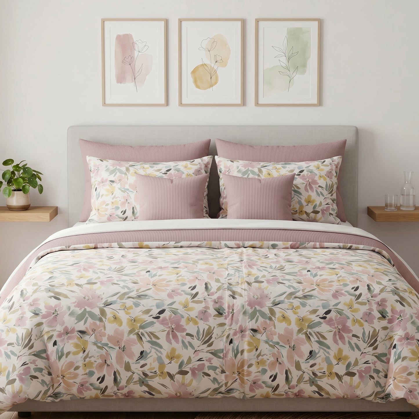 IV878 Luxury Cotton Satin Duvet Cover Set - Without Filling
