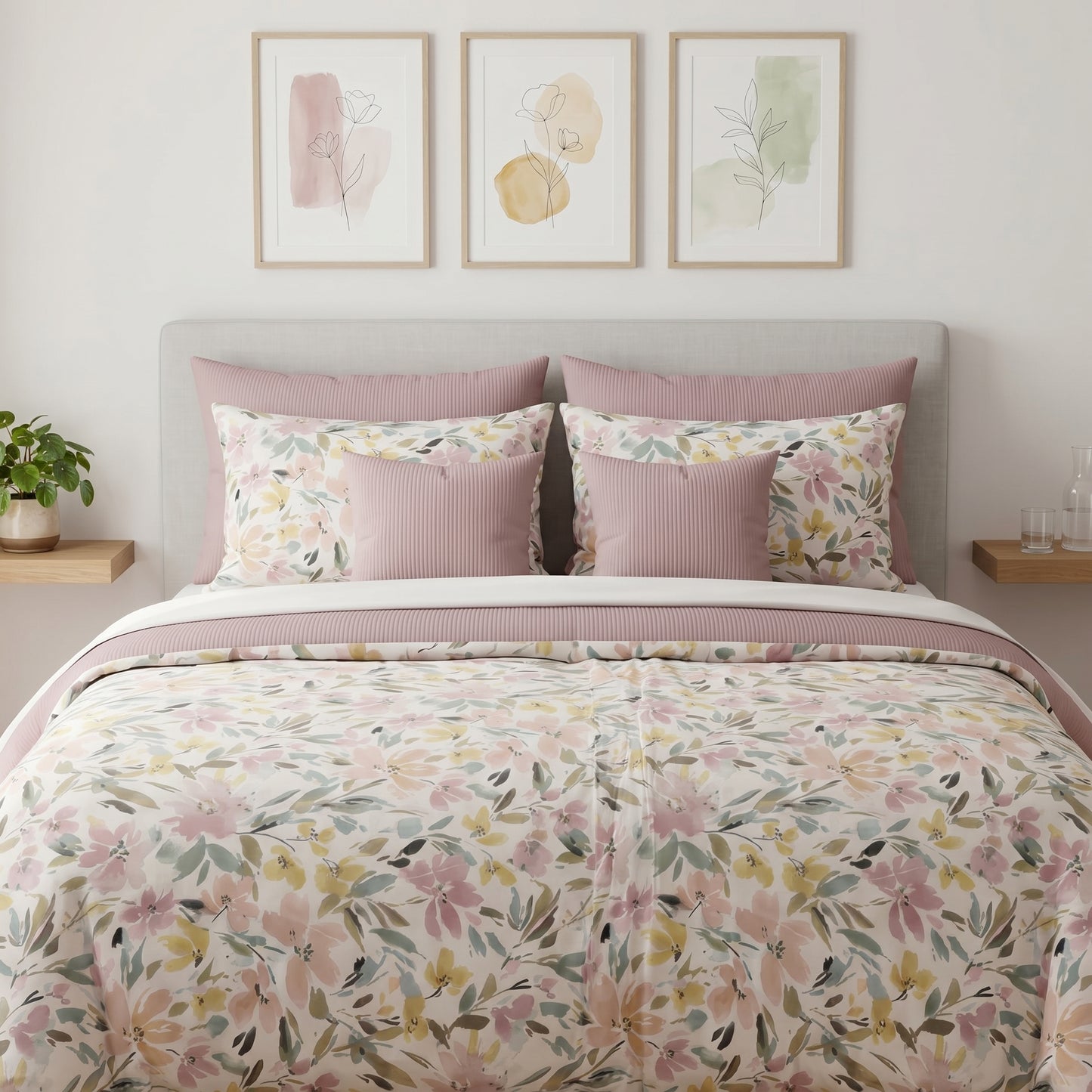 IV878 Luxury Cotton Satin Duvet Cover Set - Without Filling