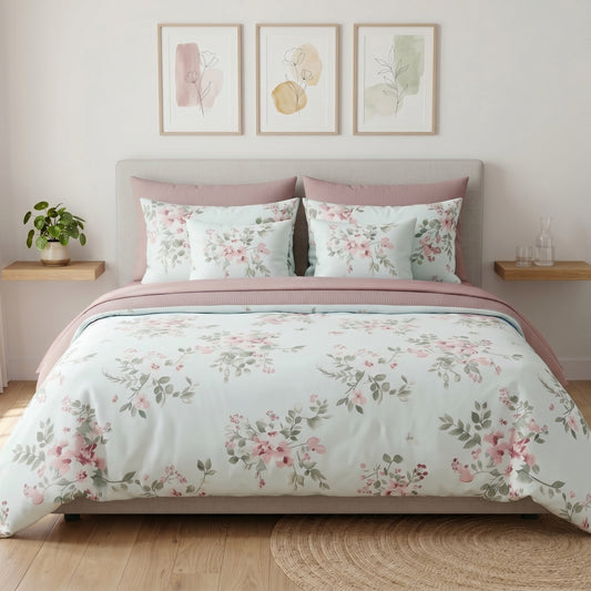 IV875 Luxury Cotton Satin Comforter Set - Light Filling