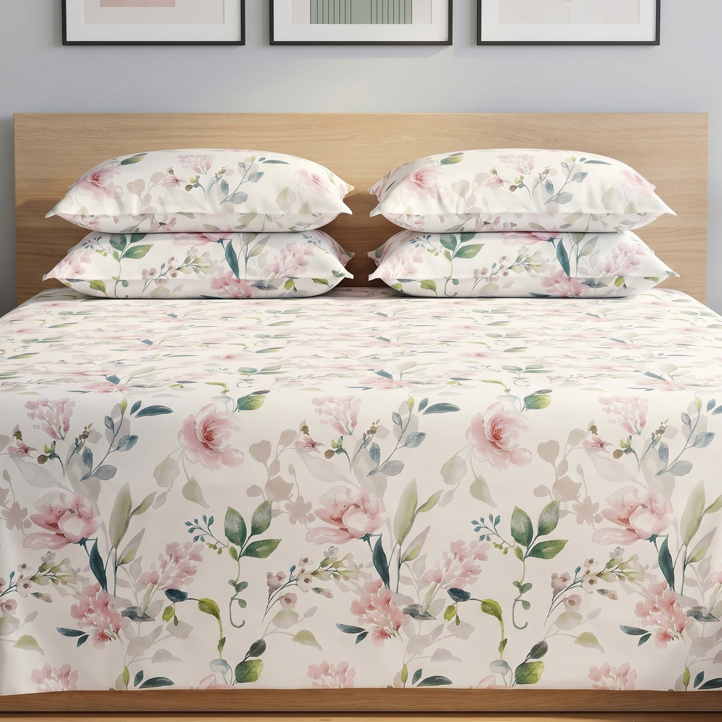IVS921 Luxury Cotton Satin Bed Sheet Set