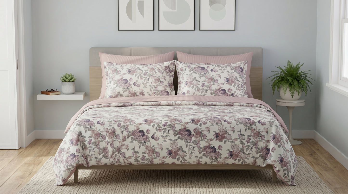 IV904 Luxury Cotton Satin Comforter Set - Light Filling