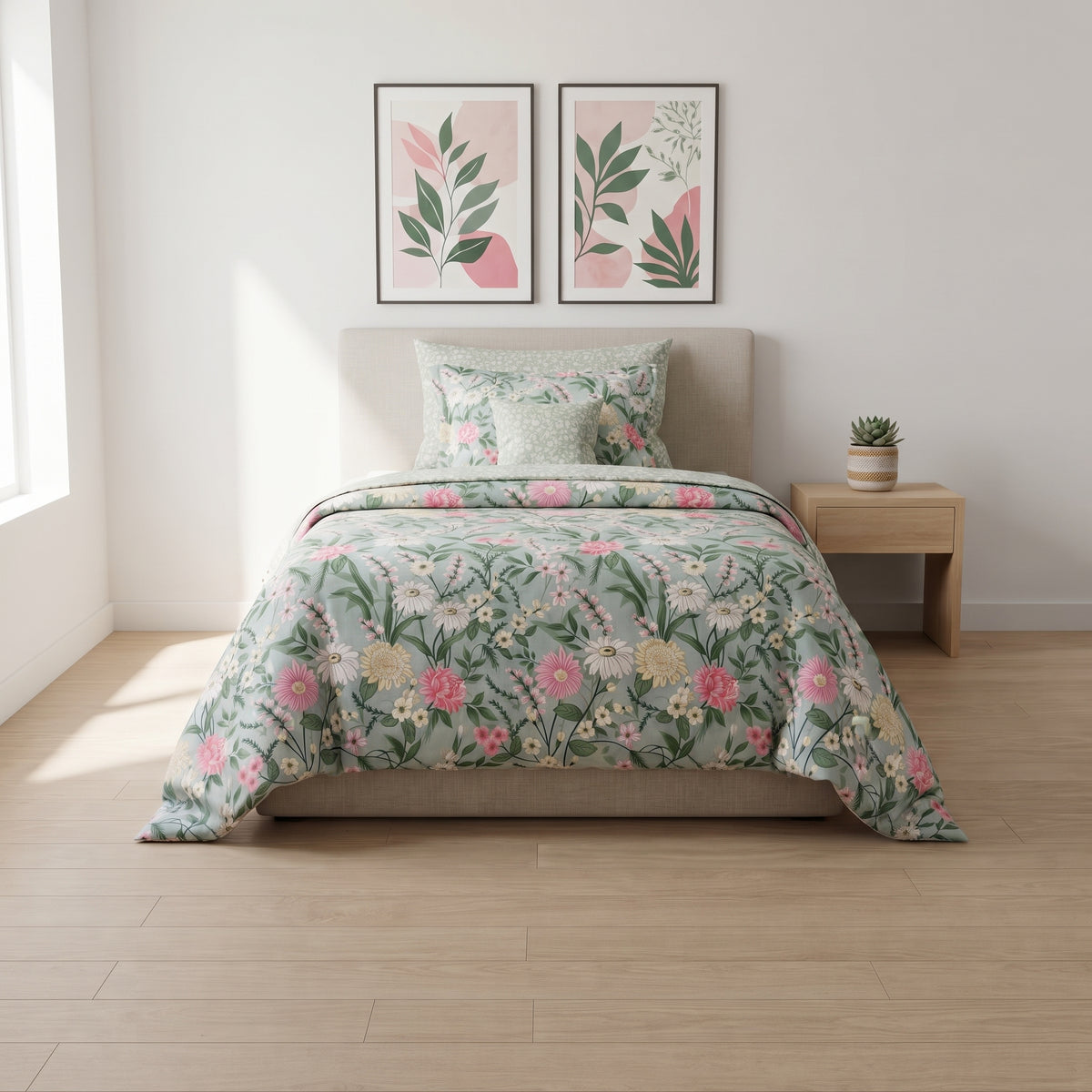 Mint Wildflower Garden Comforter Set