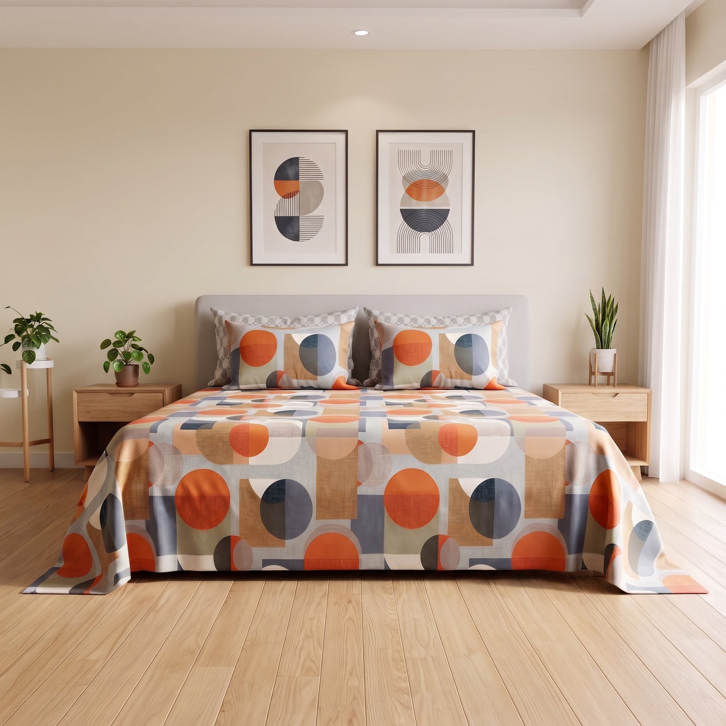 Mid-Century Abstract Bed Sheet Set