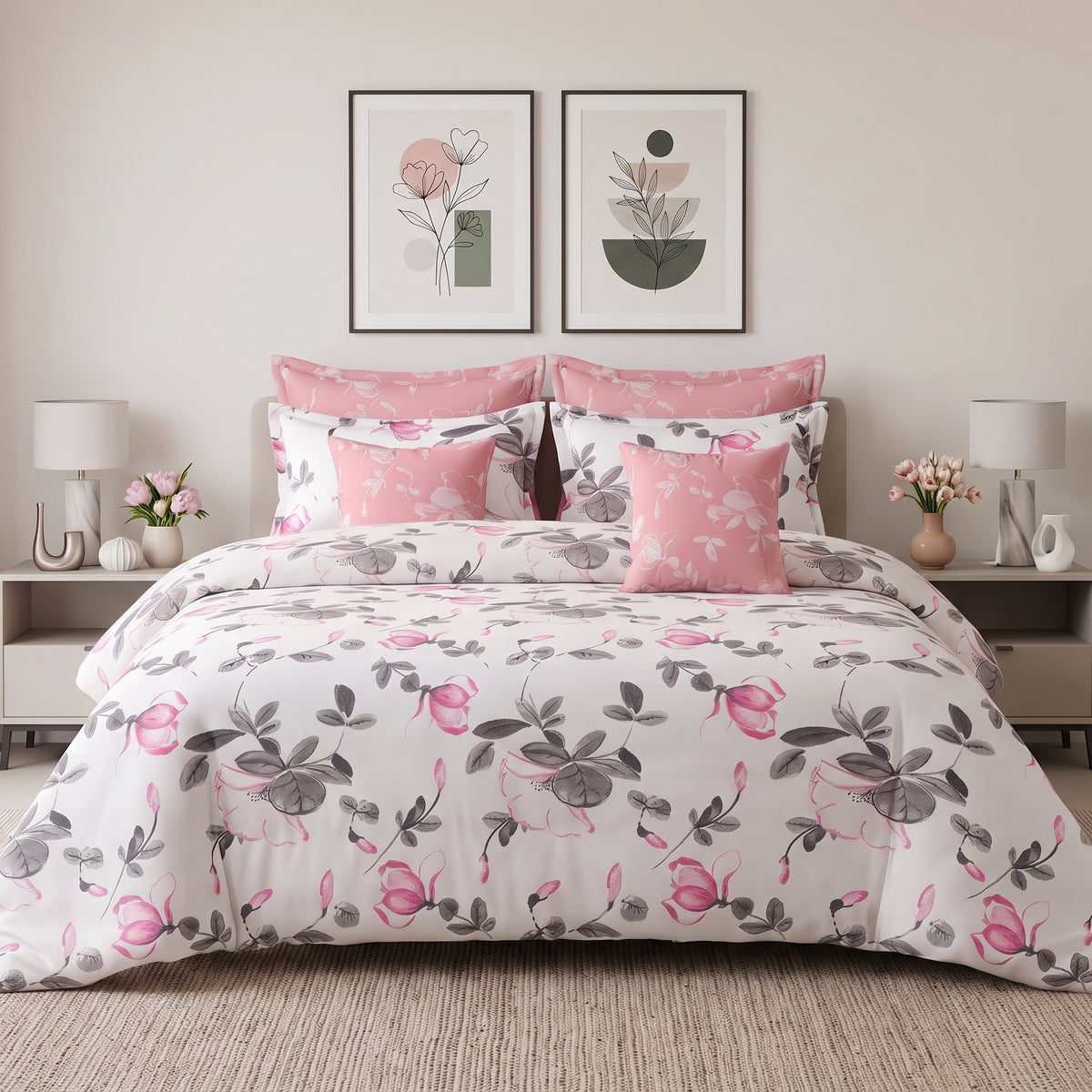 Bloom & Charcoal Comforter Set