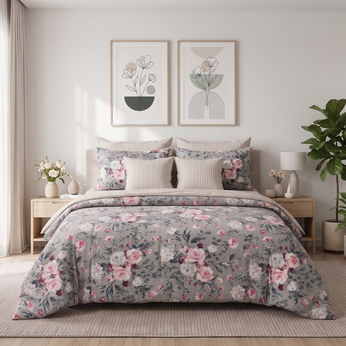 English Cottage Floral Comforter Set