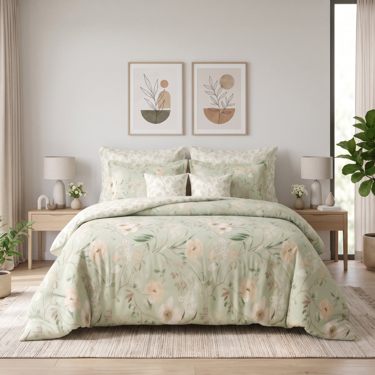 Morning Dew Botanica Duvet Cover Set