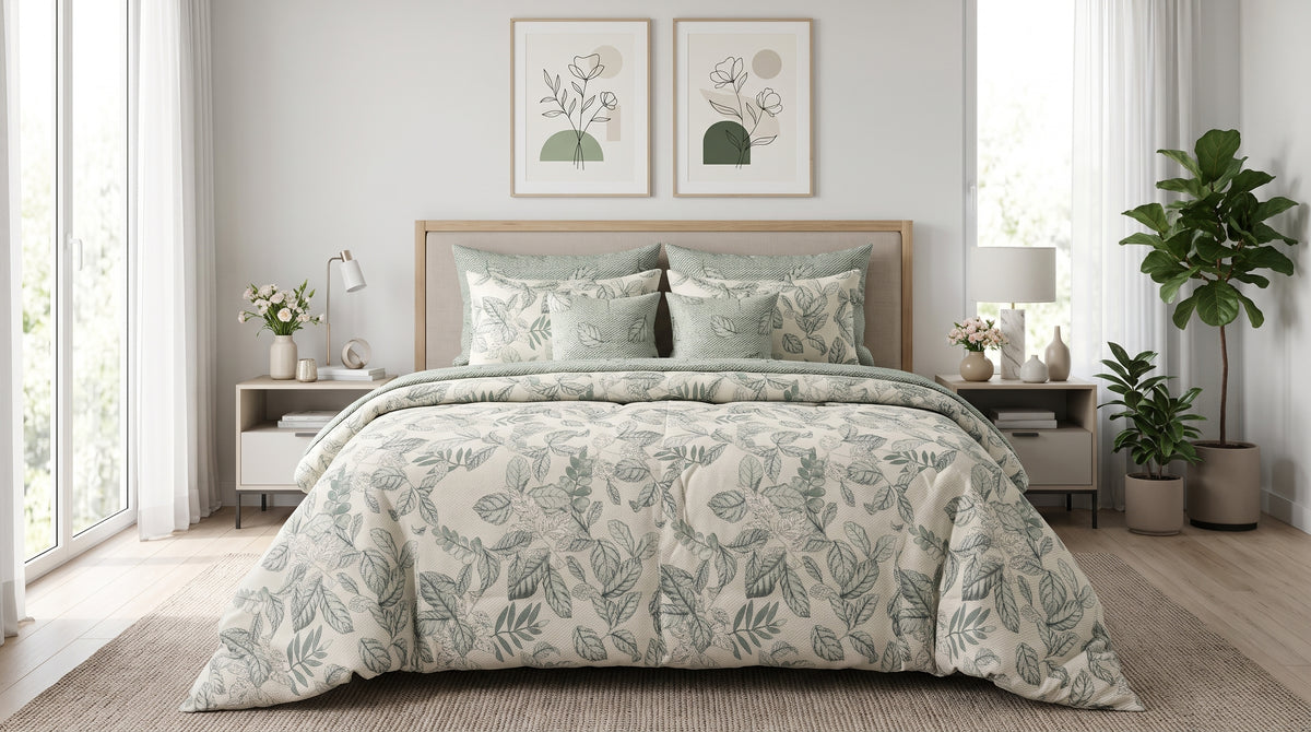 Calming Sage Flora Comforter Set