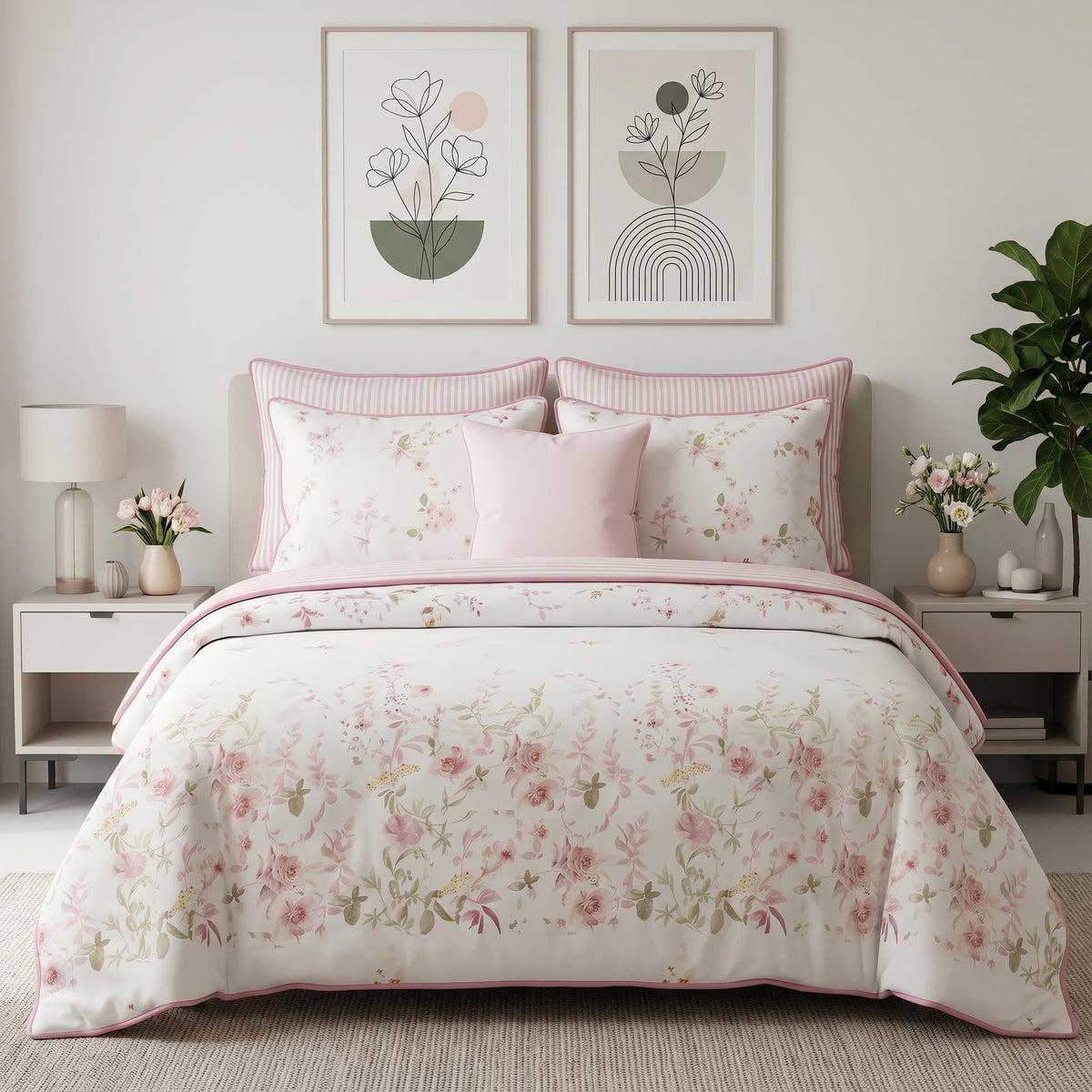 Roselle Botanical Duvet Cover Set