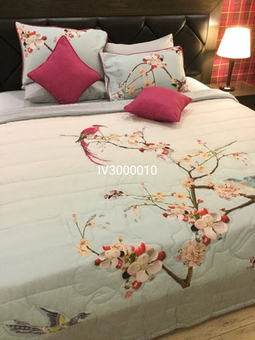 IV3000010 Luxury Cotton Satin Comforter Set - Light Filling