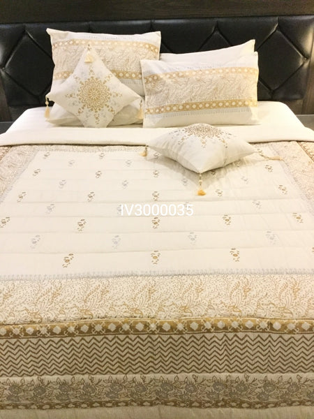 IV3000035 Luxury Block Print Comforter Set - Light Filling