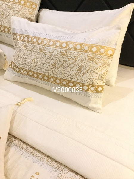 IV3000035 Luxury Block Print Comforter Set - Light Filling