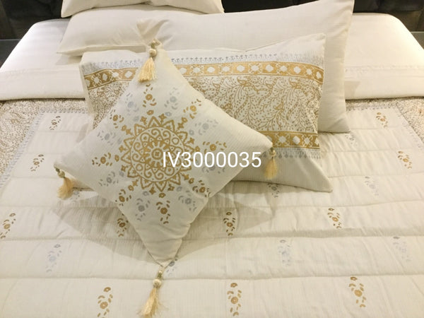 IV3000035 Luxury Block Print Comforter Set - Light Filling