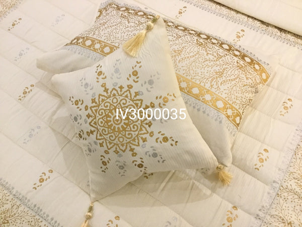 IV3000035 Luxury Block Print Comforter Set - Light Filling